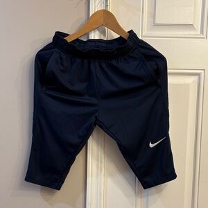 Nike Kids Dark 3/4 quarter length Joggers with White Swoosh